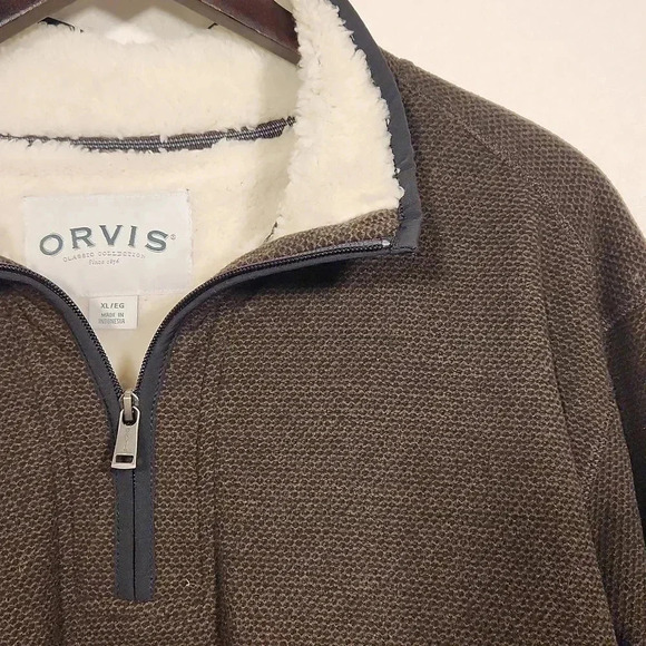 ORVIS FLEECE CLASSIC  Collection Pullover Half Zip Brown, Mens XL - Picture 10 of 12